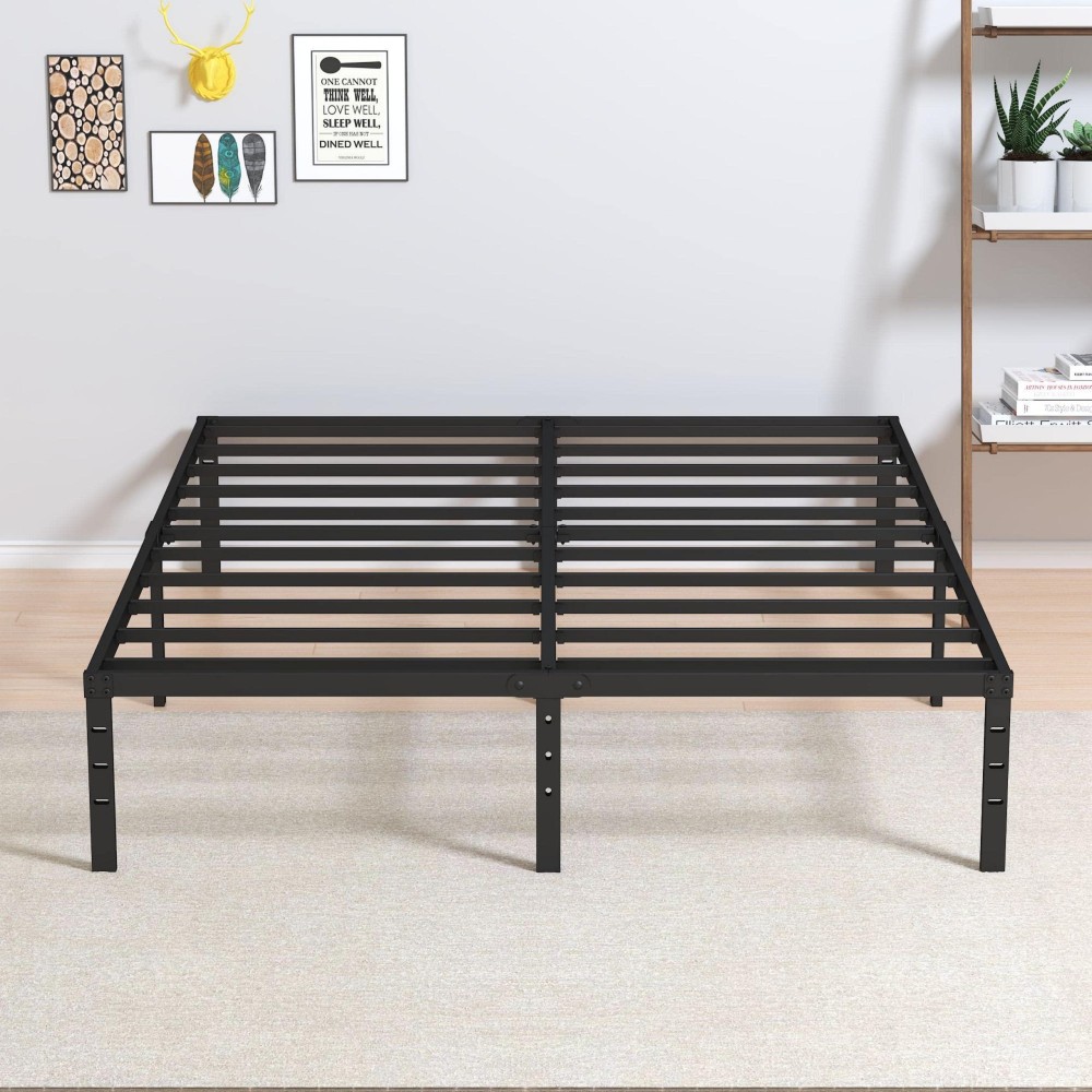 Maenizi 14 Inch Full Size Bed Frame No Box Spring Needed, Heavy Duty Metal Platform Bed Frame Full Support Up To 3000 Lbs, Easy Assembly, Noise Free, Black