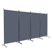Jvvmnjlk Indoor Room Divider, Portable Office Divider, Convenient Movable (4-Panel), Folding Partition Privacy Screen For Bedroom,Dining Room, Study,136 W X 19.7 D X 71.3 H, Gray
