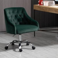 Mojay Velvet Office Swivel Chair, Vanity Chair, Fabric Desk Chair, Pretty Fancy Chair, Gold Office Chair For Girls, 360