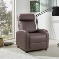 Jummico Recliner Chair Recliner Sofa Chair Padded Seat Pu Leather Adjustable Reclining Chairs Home Theater Single Modern Living Room Recliners With Thick Seat Cushion And Backrest (Nut Brown)