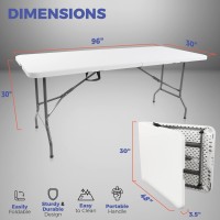 Sorfey Portable Folding Table 8-Foot X 30 Inch Plastic Indoor & Outdoor For Picnic, Bbq, Party,