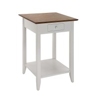 Convenience Concepts American Heritage 1-Drawer End Table With Shelf Driftwoodwhite