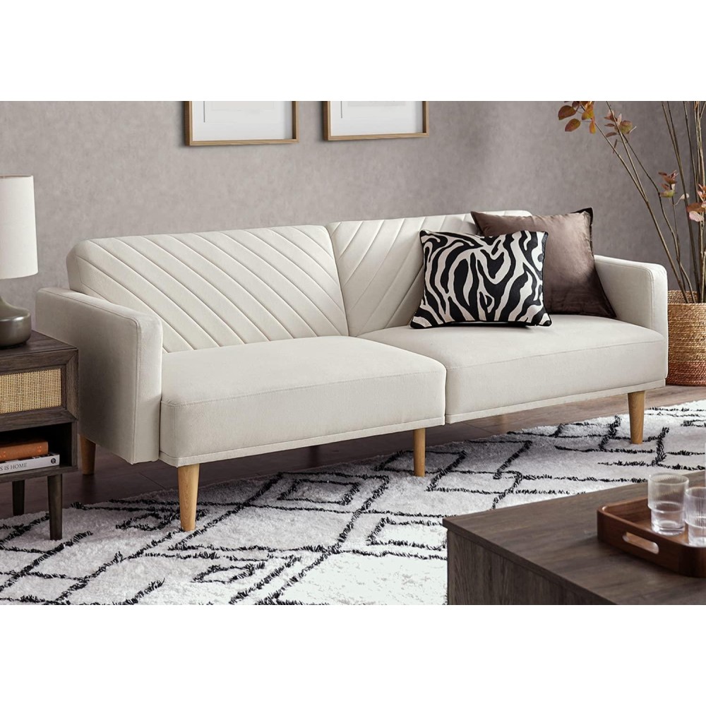 Mopio Chloe Futon Sofa Bed, Convertible Sleeper Sofa, Couch, Loveseat, With Tapered Legs, 77.5, Splitback Sofa, Small Couches For Living Room