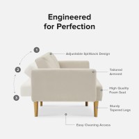 Mopio Chloe Futon Sofa Bed, Convertible Sleeper Sofa, Couch, Loveseat, With Tapered Legs, 77.5, Splitback Sofa, Small Couches For Living Room