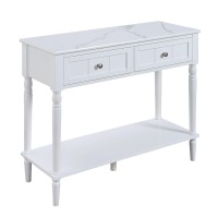 Convenience Concepts French Country 2-Drawer Hall Table With Shelf White Faux Marblewhite