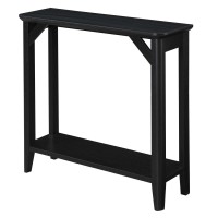 Convenience Concepts Winston Hall Table With Shelf Black