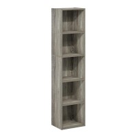 Furinno Luder Bookcase Book Storage, 5-Tier Cube, French Oak