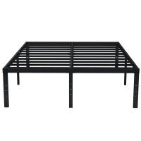 Emoda 18 Inch California King Bed Frames Heavy Duty Tall Metal Cal King Platform With Large Storage Space, No Box Spring Needed, Noise Free, Black