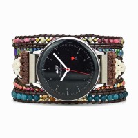 Somesame Compatible With Samsung Galaxy Watch 5&4/Active 2 40Mm 44Mm Band,Galaxy Watch 5 Pro 45Mm/3 41Mm/Watch 4 Classic 42Mm 46Mm, 20Mm Boho Beaded 5 Wraps Chakra Bracelet Watch Strap For Women Men,S