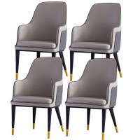 Hylwz Kitchen Dining Room Furniture Chairs Kitchen Dining Chairs Set Of 4,Modern Leather High Back Padded Soft Seat Living Room Armchairs,Metal Legs Leisure Reception Chairs