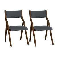 Ball & Cast Modern Folding Chairs Foldable Dining Chairs Set Of 2, 18 Seat Height, Dark Grey