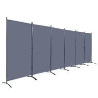 Jvvmnjlk Indoor Room Divider, Portable Office Divider, Convenient Movable (6-Panel), Folding Partition Privacy Screen For Bedroom,Dining Room, Study,204 W X 19.7 D X 71.3 H, Gray