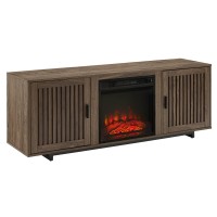 Crosley Furniture Silas 58-Inch Low Profile Tv Stand With Fireplace, Walnut
