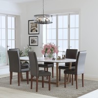 Flash Furniture Set Of 6 Greenwich Series Brown Leathersoft Parsons Chairs
