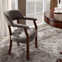 Dining Chair With Casters Captains Chairs With Rollers Dinette Sets Poker Chairs With Wheels Kitchen Table Rolling Chairs High Back Chair On Caster(Grey 1533Gy)