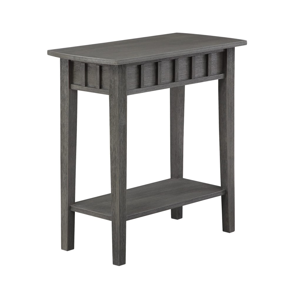 Convenience Concepts Dennis End Table With Shelf Wirebrush Dark Gray