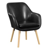 Convenience Concepts Take A Seat Charlotte Accent Chair 25.25 X 26.75 X 33.5 Black Faux Leather