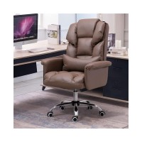 Diandian Office Chairs Office Chair Ergonomic Desk Chair Pu Leather Computer Chair Swivel Rocking Chair With Armrest And Adjustable Height Home Desk Chair (Color : Coffee Color)