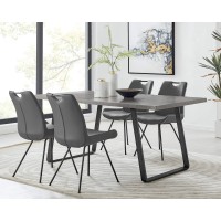 Armen Living Coronado 5 Piece Rectangular Dining Set, Gray, 5 Piece