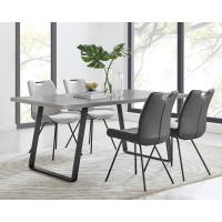 Armen Living Coronado 5 Piece Rectangular Dining Set, Pewter