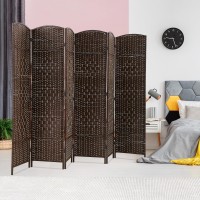 Blkmty Room Dividers 6 Panel Room Screen Folding Privacy Screens Tall Extra Wide Foldable Panel Freestanding Space Separating Fiber Divider Screen Divider For Living Room Bedroom Study, Brown