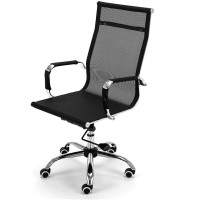 Lshaobo Ergonomic Office Chair Black Mesh Home Office Chair Comfortable Reclining Desk Chair With Lumbar Support Swivel Task Chair(Color:High Back)