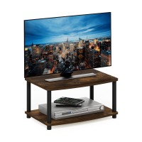 Furinno Turn-N-Tube No Tools 2-Tier Elevated Tv Stand, Amber Pine/Black