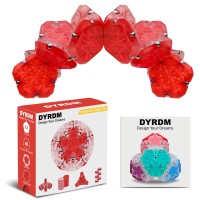 Dyrdm Magnetic Fidget Sphere 12 Pcs Magnetic Pentagons Magnet Sphere Fidget Toys Magnetic Building Blocks Stress Relief Desk Toys For Adults Red