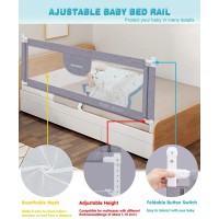 Mbqmbss 73 Bed Rails For Toddlers, Twin Bed Rails For Toddlers, Baby Bed Rail Guard For Queen King Twin Full Size Bed, Extra Tall Bed Sides Rails - Protect Baby From Bed Falling