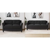 Lifestyle Solutions Grayson Love Seats 5787X32X3268 Black & Lifestyle Solutions Harrington Sofa In Black
