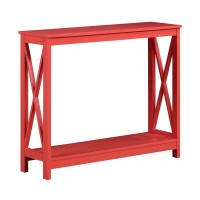Convenience Concepts Oxford Console Table With Shelf 39.5 X 11.75 X 31.5 Coral