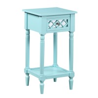 Convenience Concepts French Country Khloe Deluxe 1-Drawer Accent Table With Shelf Aqua Blue