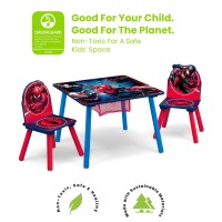 Delta Children Marvel Spider-Man Kids Table Set With Storage (2 Chairs Included) Greenguard Gold Certified, Blue/Red