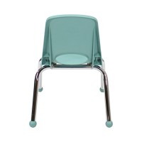 Factory Direct Partners 10359-Sf 12 School Stack Chair, Stacking Student Seat With Chromed Steel Legs And Ball Glides For In-Home Learning Or Classroom - Seafoam (6-Pack)
