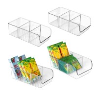 Gestone 4 Pack Pantry Snack Organizer, Pantry Organization And Storage, Pantry Organizer Bins For Snacks, Pouches, Packets, Stackable Snack Organizers For Fridge, Kitchen, Cabinets, Table, Bedroom