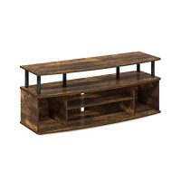 Furinno Jaya Large Entertainment Center Stand Unittv Desk For Up To 55 Inch, Amber Pineblack