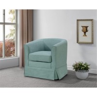 Lilola Home Tucker Gray Woven Fabric Swivel Barrel Chair