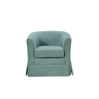 Lilola Home Tucker Gray Woven Fabric Swivel Barrel Chair