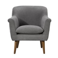 Lilola Home Shelby Gray Woven Fabric Oversized Armchair