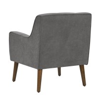 Lilola Home Ryder Mid Century Modern Gray Woven Fabric Tufted Armchair