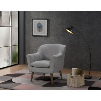 Lilola Home Shelby Steel Gray Woven Fabric Oversized Armchair