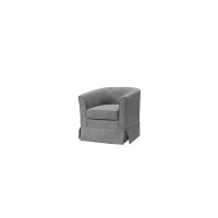 Lilola Home Tucker Steel Gray Woven Fabric Swivel Barrel Chair