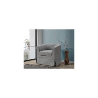 Lilola Home Tucker Steel Gray Woven Fabric Swivel Barrel Chair