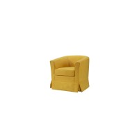Lilola Home Tucker Yellow Woven Fabric Swivel Barrel Chair