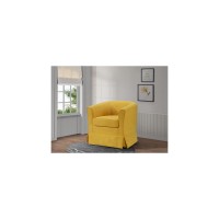Lilola Home Tucker Yellow Woven Fabric Swivel Barrel Chair