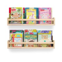 24 Inch Wall Book Shelves Set Of 2,Nursery Book Shelves, Kids Book Shelf Perfect For Kids' Room, Bedroom And Bathroom.