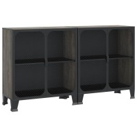 Vidaxl Storage Cabinets 2 Pcs Gray 28.3X14.2X32.3 Metal And Mdf