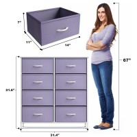 Sorbus Kids Dresser With 8 Drawers - Storage Unit Organizer Chest For Clothes - Bedroom, Kids Room, Nursery, & Closet (Purple, 31.5 X 12 X 32-8 Drawer)