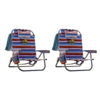 Tommy Bahama Backpack Beach Chair 2 Pack Aluminum (Tropical Sunset)