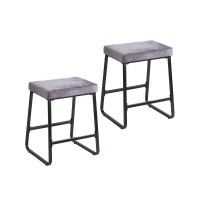 Porthos Home Sato Counter Stools Set Of 2, Soft Velvet Upholstery And Rust-Resistant Iron Legs With Footrest (Space-Saving Sleek Design To Complement Kitchen Islands And Bar Counters)